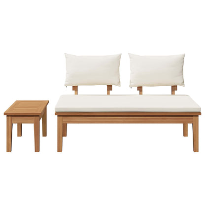 vidaXL Garden Bench and Table Set 2 pcs Cream and Brown