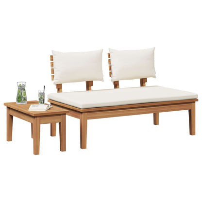 vidaXL Garden Bench and Table Set 2 pcs Cream and Brown
