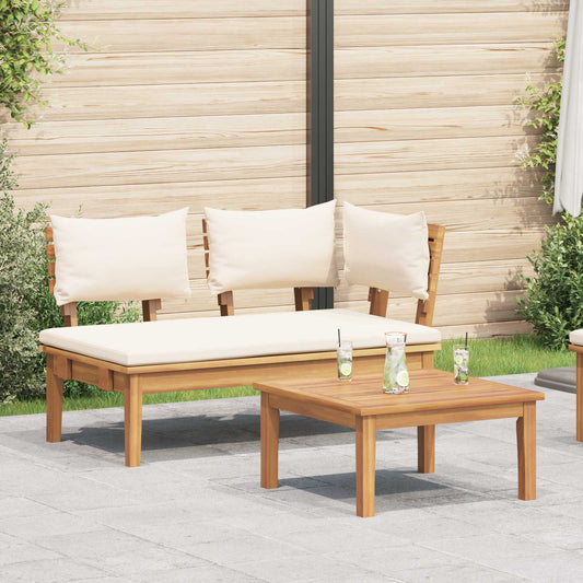 vidaXL Garden Bench and Table Set 2 pcs Cream and Brown