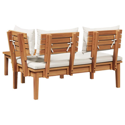 vidaXL Garden Bench and Table Set 2 pcs Cream and Brown