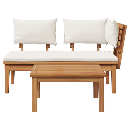vidaXL Garden Bench and Table Set 2 pcs Cream and Brown