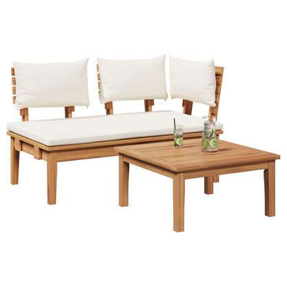 vidaXL Garden Bench and Table Set 2 pcs Cream and Brown