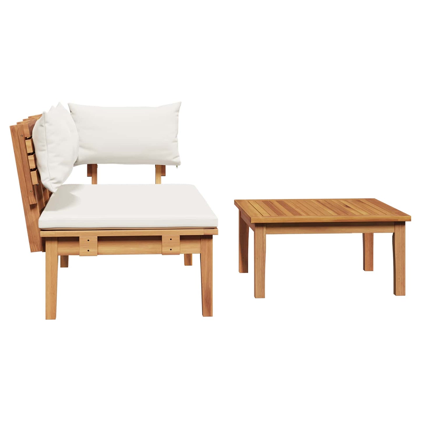 vidaXL Garden Bench and Table Set 2 pcs Cream and Brown