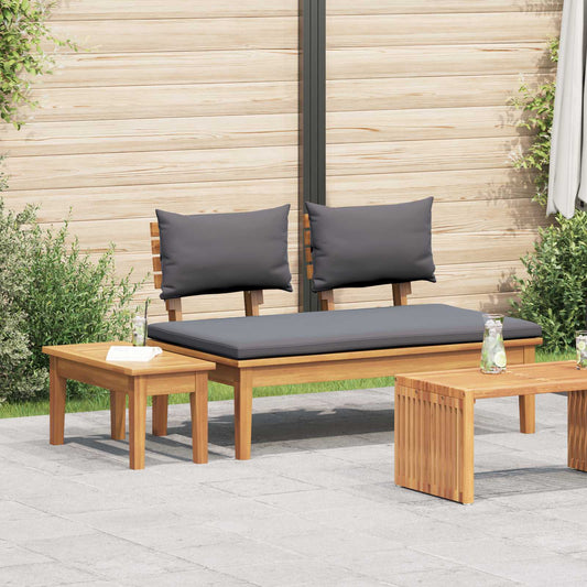 vidaXL Garden Bench and Table Set 2 pcs Grey and Brown Solid Teak wood