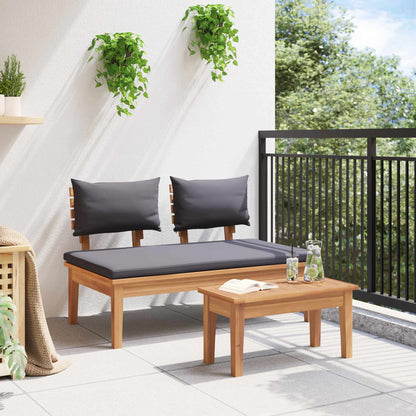 vidaXL Garden Bench and Table Set 2 pcs Grey and Brown Solid Teak wood