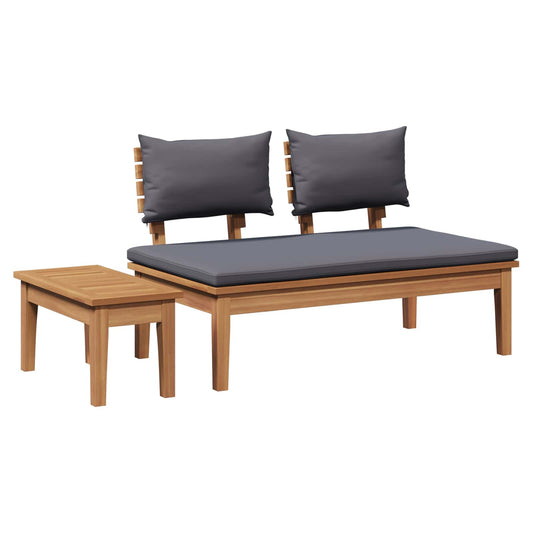vidaXL Garden Bench and Table Set 2 pcs Grey and Brown Solid Teak wood