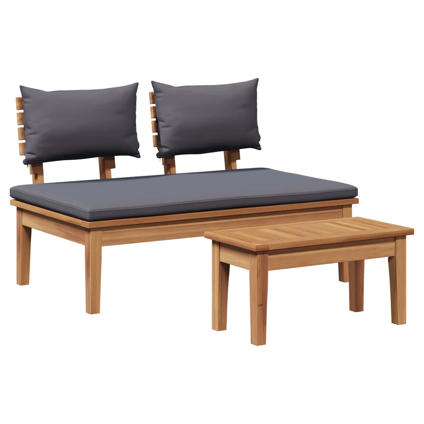 vidaXL Garden Bench and Table Set 2 pcs Grey and Brown Solid Teak wood
