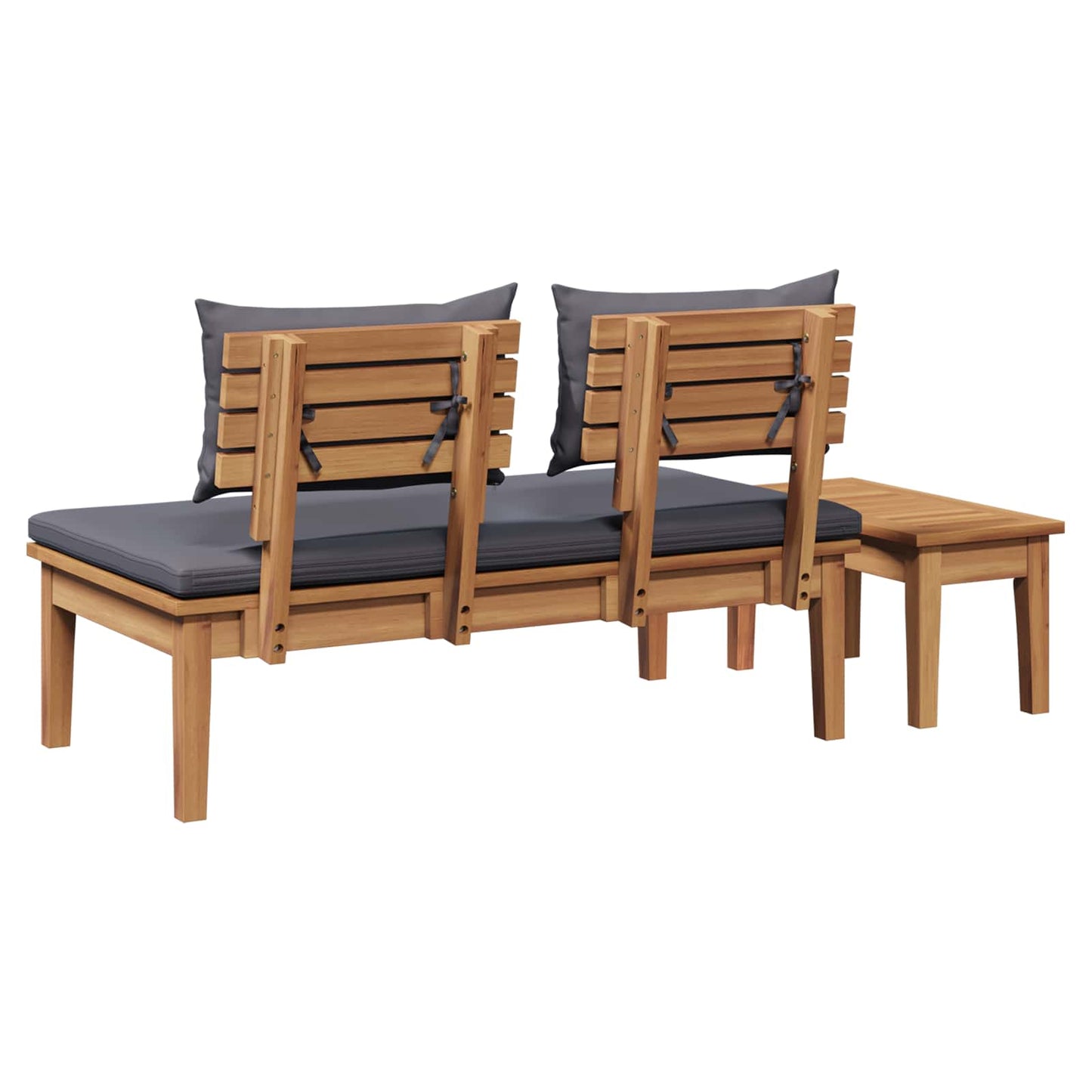vidaXL Garden Bench and Table Set 2 pcs Grey and Brown Solid Teak wood
