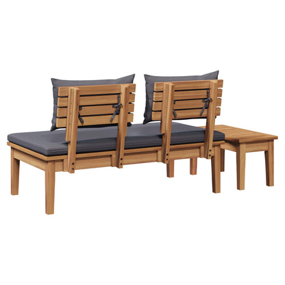 vidaXL Garden Bench and Table Set 2 pcs Grey and Brown Solid Teak wood