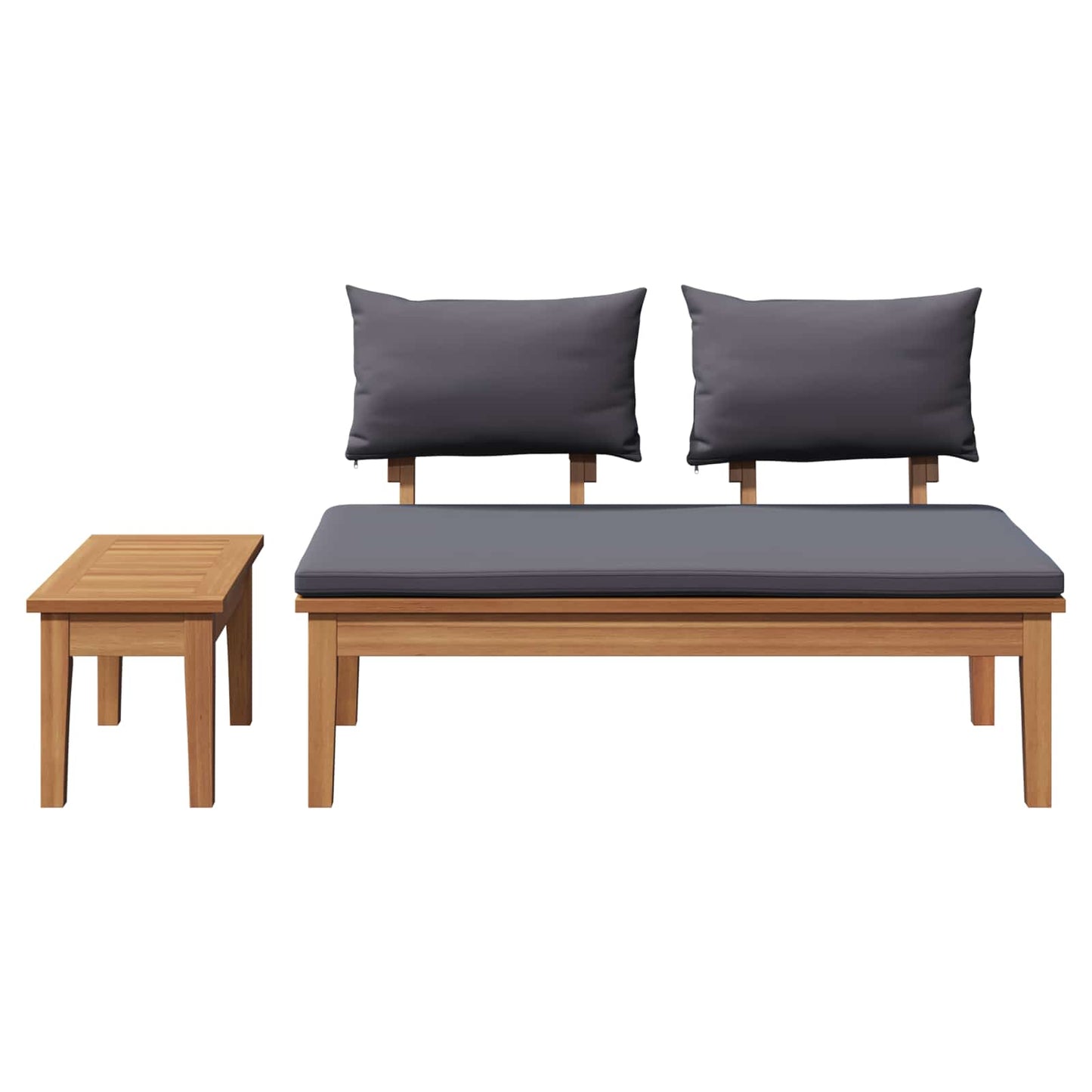vidaXL Garden Bench and Table Set 2 pcs Grey and Brown Solid Teak wood