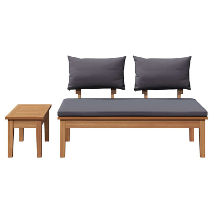 vidaXL Garden Bench and Table Set 2 pcs Grey and Brown Solid Teak wood