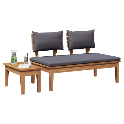 vidaXL Garden Bench and Table Set 2 pcs Grey and Brown Solid Teak wood