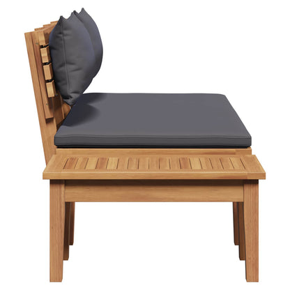 vidaXL Garden Bench and Table Set 2 pcs Grey and Brown Solid Teak wood