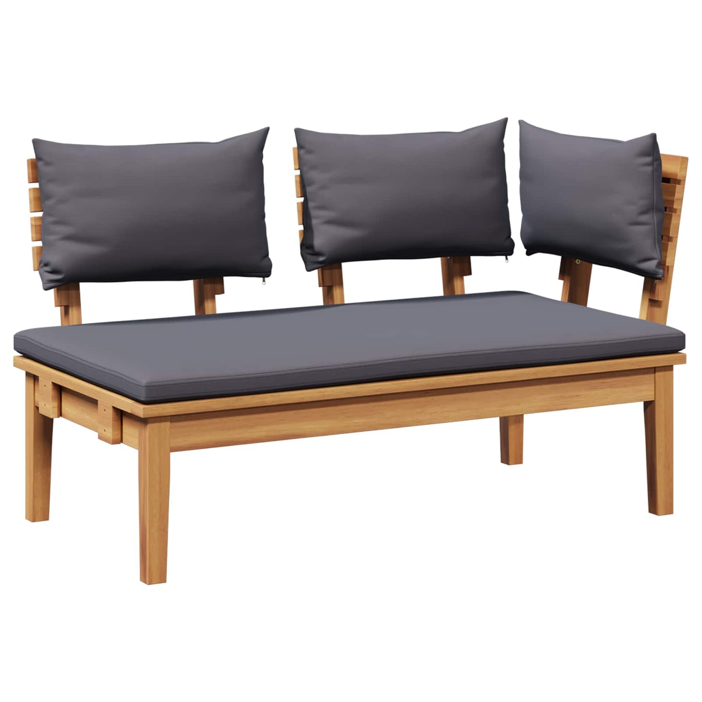 vidaXL Garden Bench and Table Set 2 pcs Grey and Brown Solid Teak wood