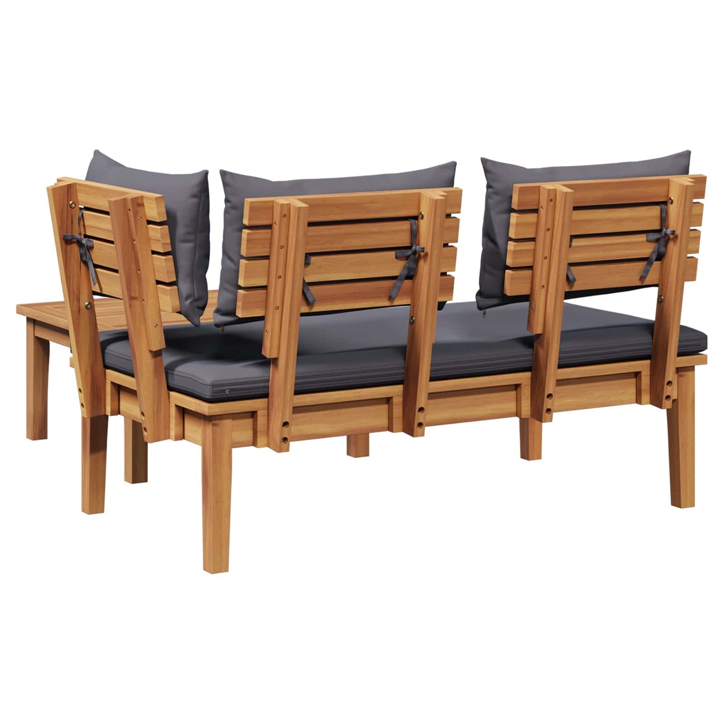 vidaXL Garden Bench and Table Set 2 pcs Grey and Brown Solid Teak wood
