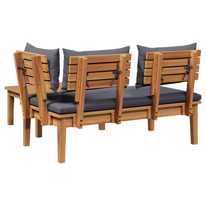 vidaXL Garden Bench and Table Set 2 pcs Grey and Brown Solid Teak wood