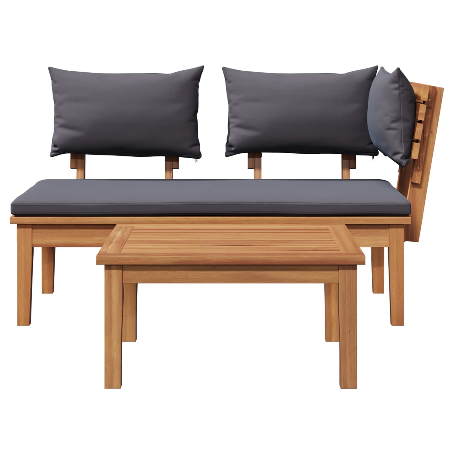 vidaXL Garden Bench and Table Set 2 pcs Grey and Brown Solid Teak wood