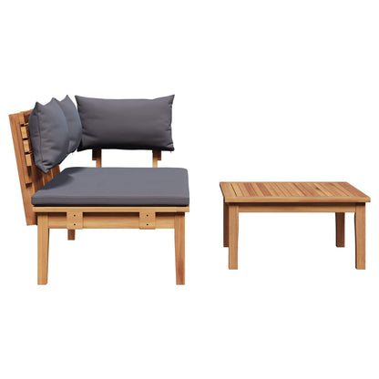 vidaXL Garden Bench and Table Set 2 pcs Grey and Brown Solid Teak wood