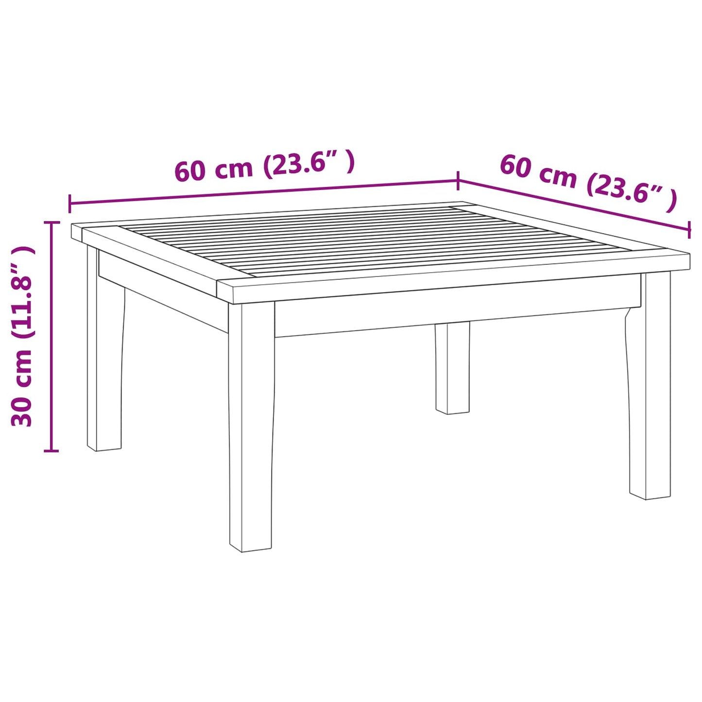 vidaXL Garden Table Brown Solid Teak wood