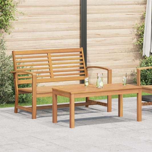 vidaXL Garden Bench and Table Set 2 Piece Brown Solid Teak Wood