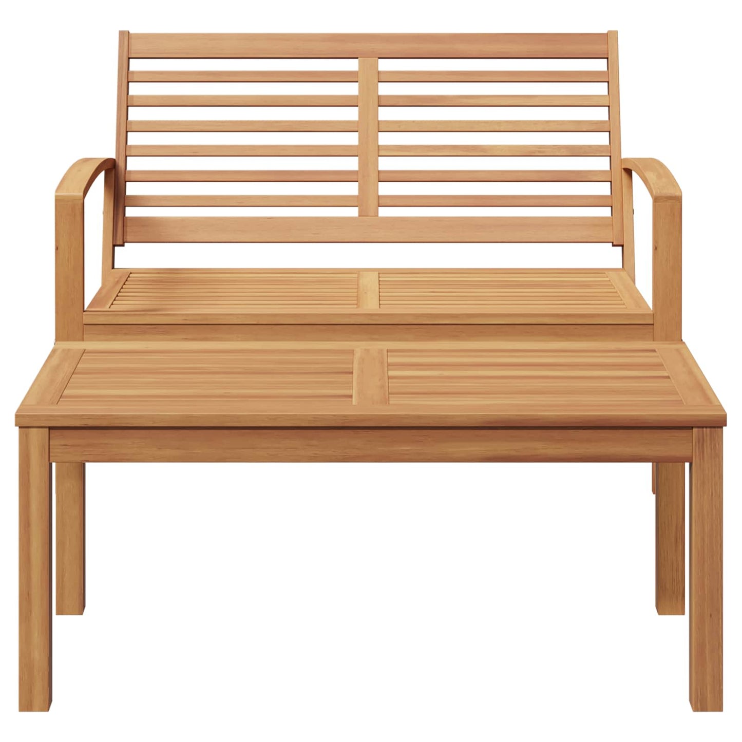 vidaXL Garden Bench and Table Set 2 Piece Brown Solid Teak Wood