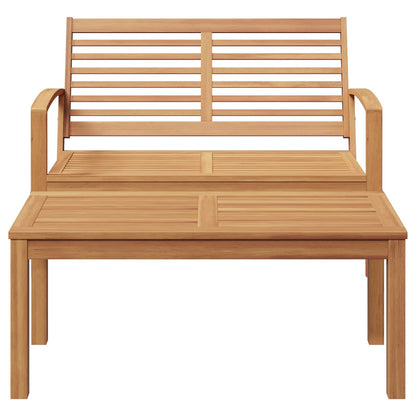 vidaXL Garden Bench and Table Set 2 Piece Brown Solid Teak Wood
