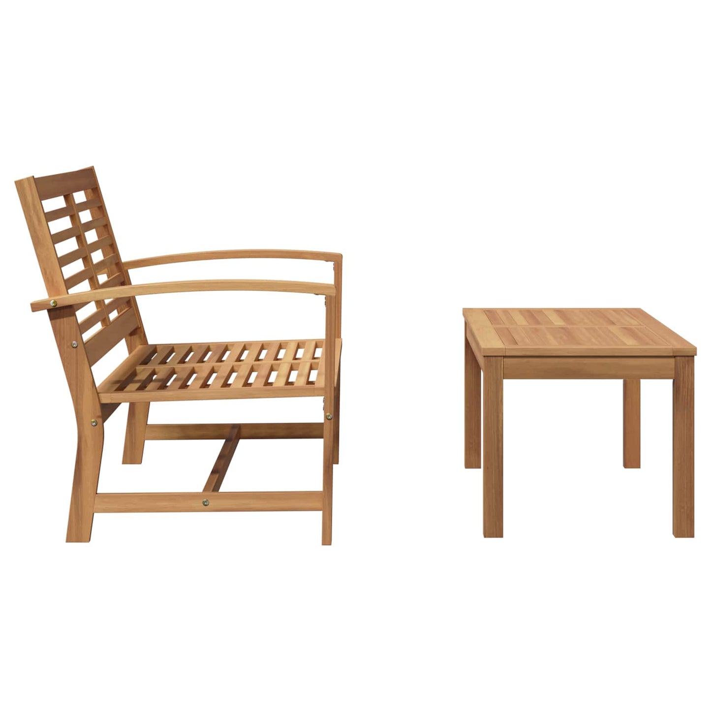 vidaXL Garden Bench and Table Set 2 Piece Brown Solid Teak Wood