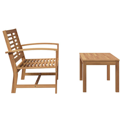 vidaXL Garden Bench and Table Set 2 Piece Brown Solid Teak Wood