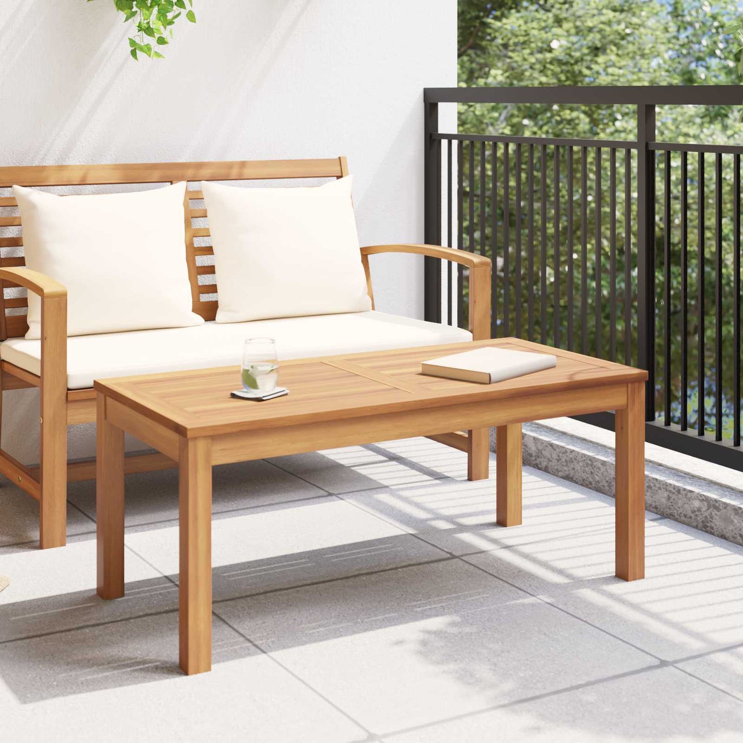 vidaXL Table Brown 95 x 45 x 40 cm Solid Teak Wood