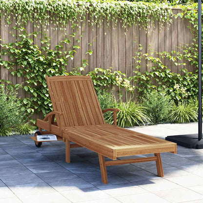 vidaXL Sun lounger Solid Teak Wood Brown