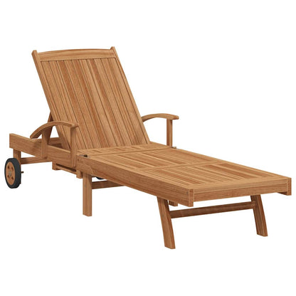 vidaXL Sun lounger Solid Teak Wood Brown