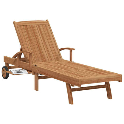 vidaXL Sun lounger Solid Teak Wood Brown