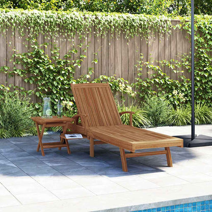 vidaXL Sun lounger 2 pcs Solid Teak Wood Brown