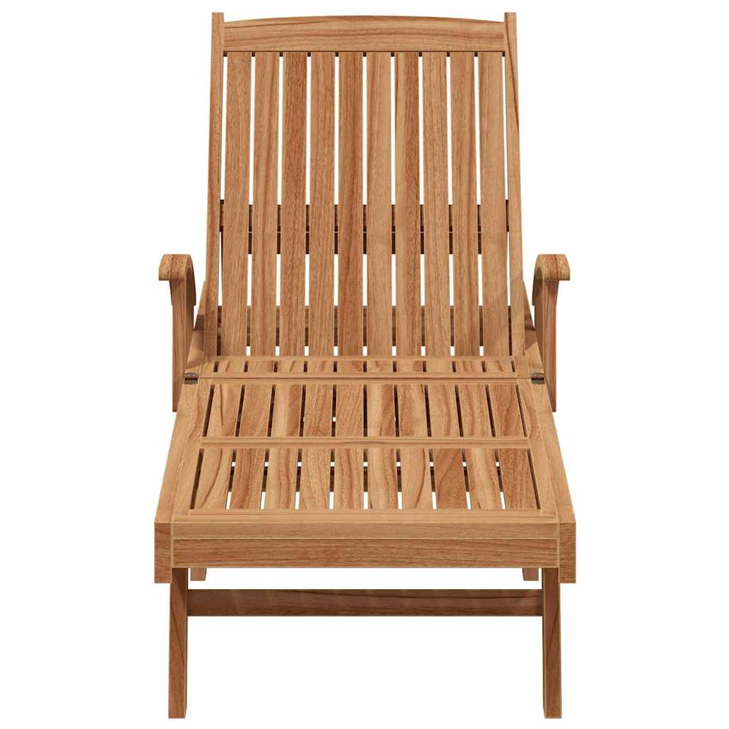 vidaXL Sun lounger 2 pcs Solid Teak Wood Brown