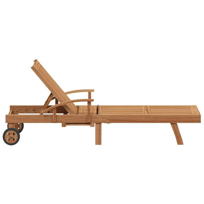 vidaXL Sun lounger 2 pcs Solid Teak Wood Brown