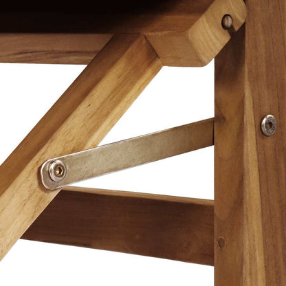 vidaXL Director Chair Grey Solid Teak Wood