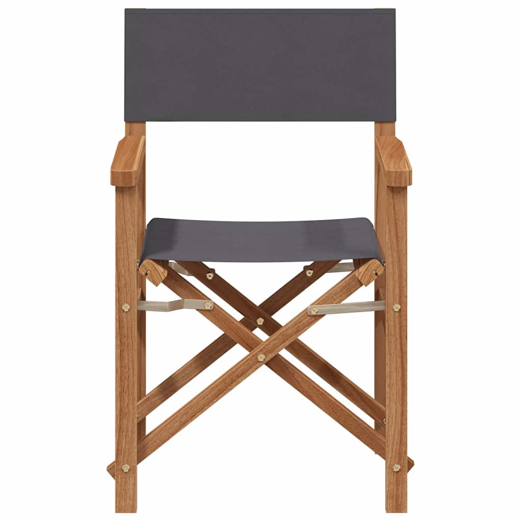 vidaXL Director Chair Grey Solid Teak Wood