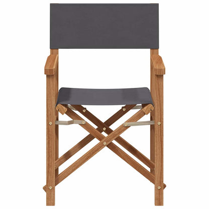 vidaXL Director Chair Grey Solid Teak Wood