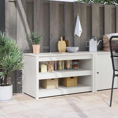 vidaXL Kitchen Cabinet MEPPEL White 106 x 55 x 64 cm Solid Pine Wood