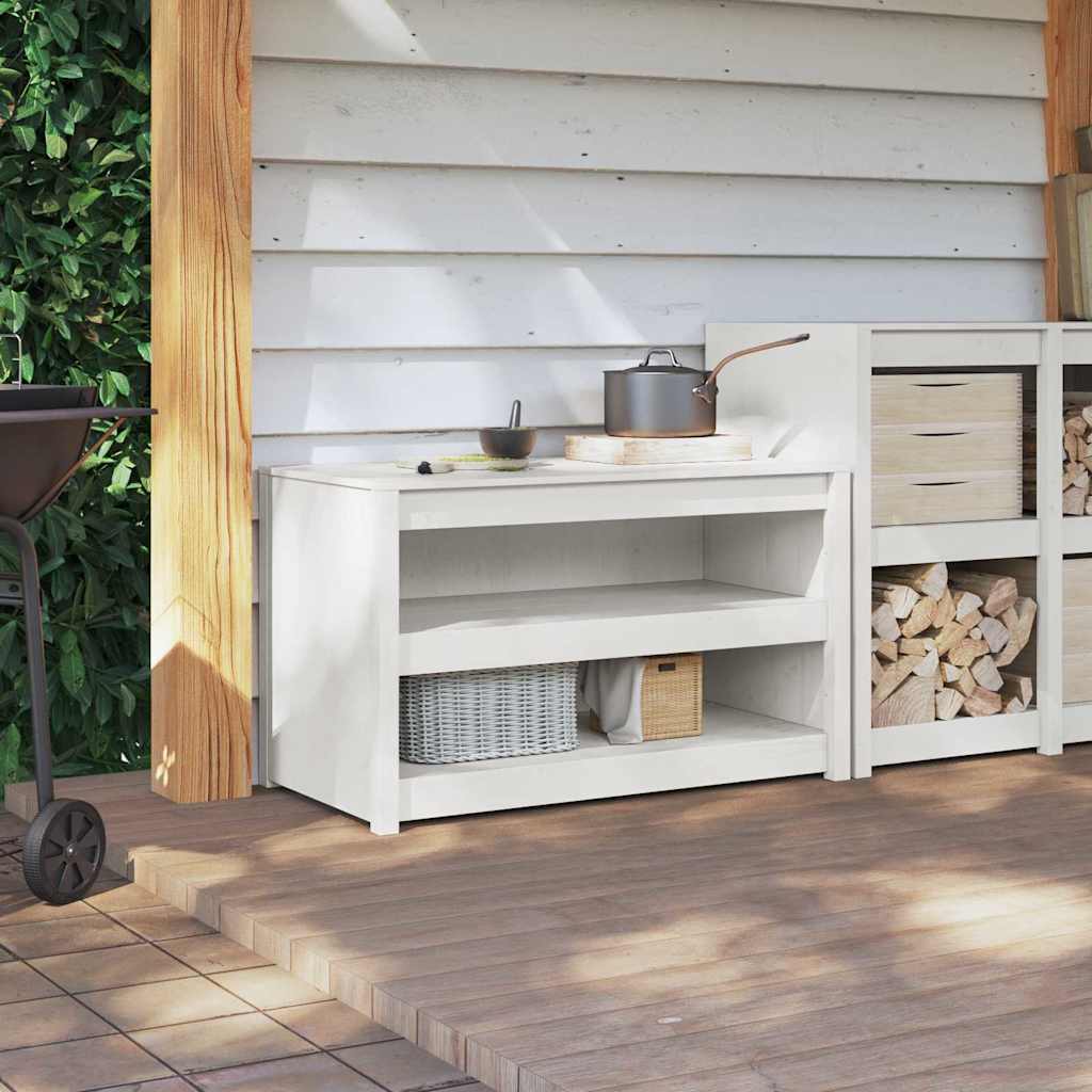 vidaXL Kitchen Cabinet MEPPEL White 106 x 55 x 64 cm Solid Pine Wood