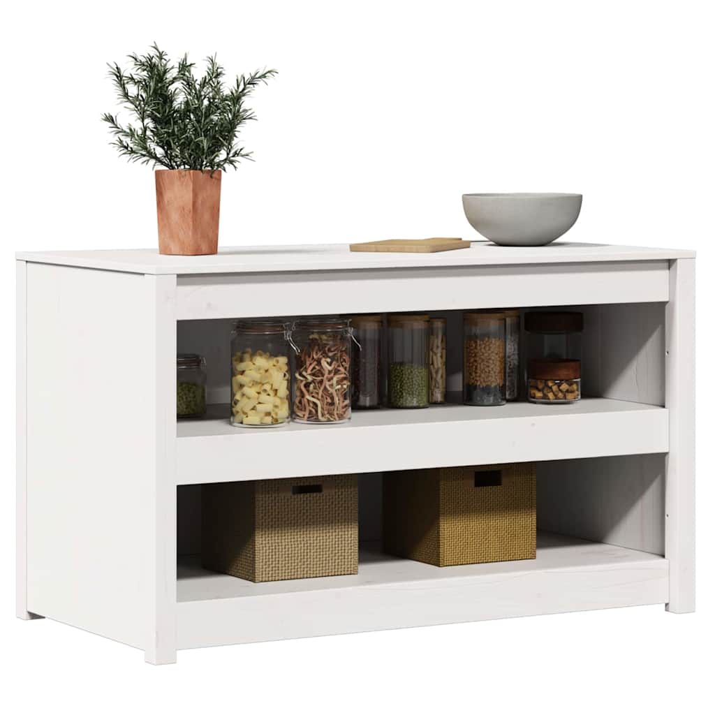 vidaXL Kitchen Cabinet MEPPEL White 106 x 55 x 64 cm Solid Pine Wood