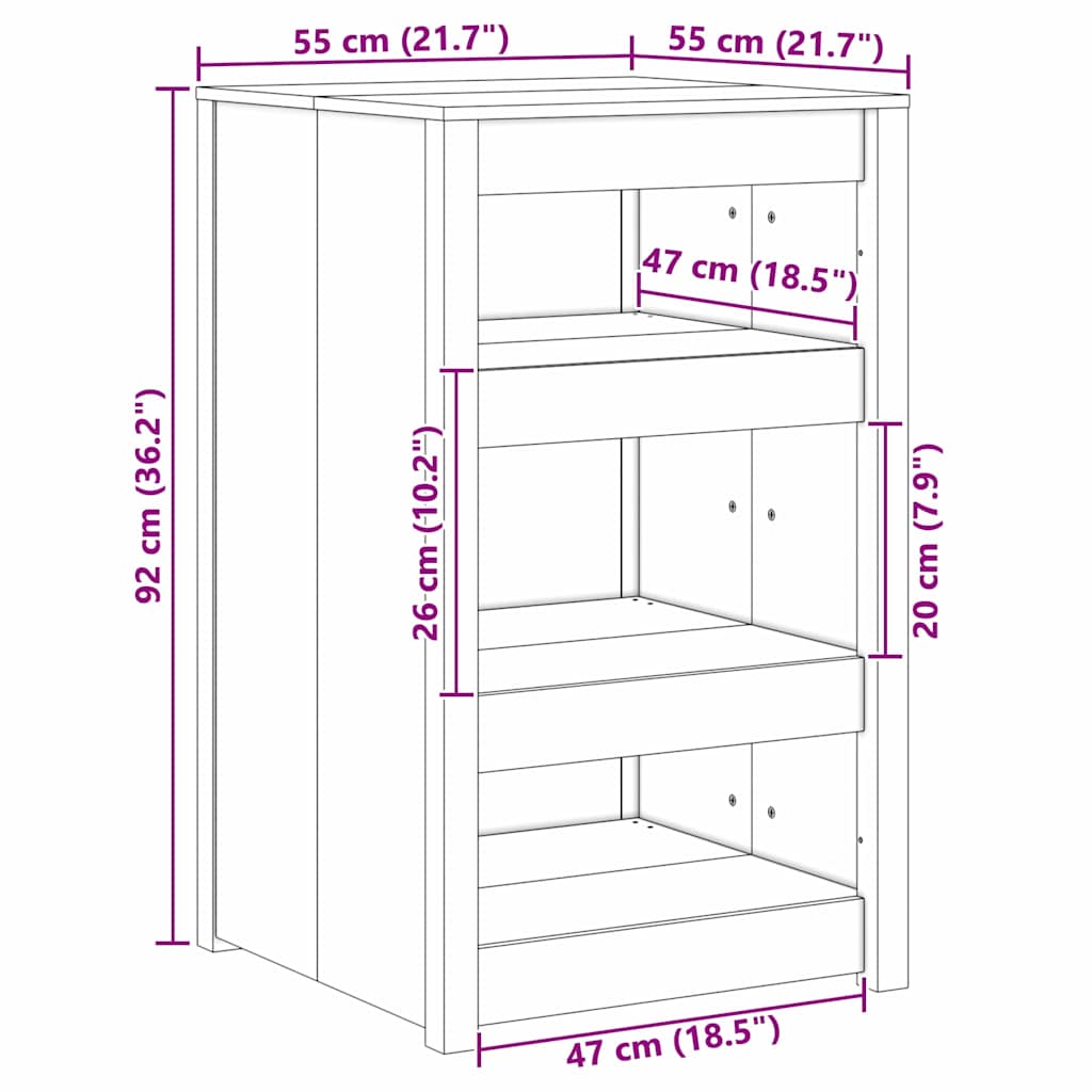 vidaXL Kitchen Cabinet with Shelf MEPPEL Brown Oak 55 x 55 x 92 cm