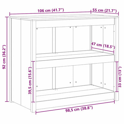 vidaXL Kitchen Cabinet MEPPEL White 106 x 55 x 92 cm Solid Pine Wood