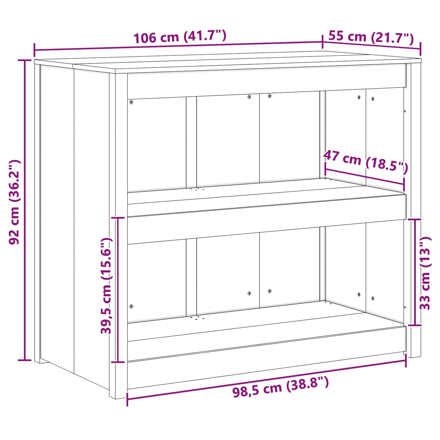 vidaXL Kitchen Cabinet with Shelf MEPPEL Brown Oak 106 x 55 x 92 cm