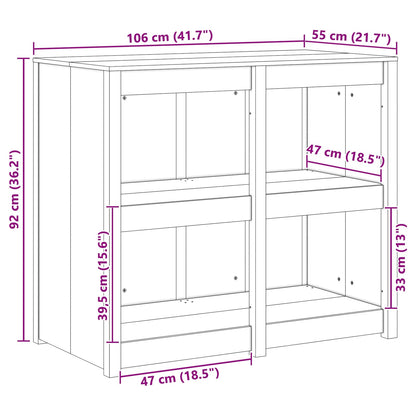 vidaXL Kitchen Cabinet with Shelf MEPPEL Brown Oak 106 x 55 x 92 cm