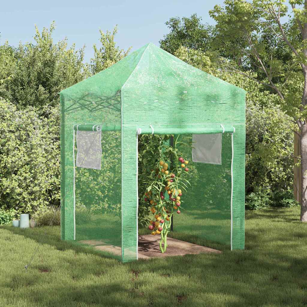 vidaXL Greenhouse with Pop-up Frame Green 200 x 200 x 300 cm Iron