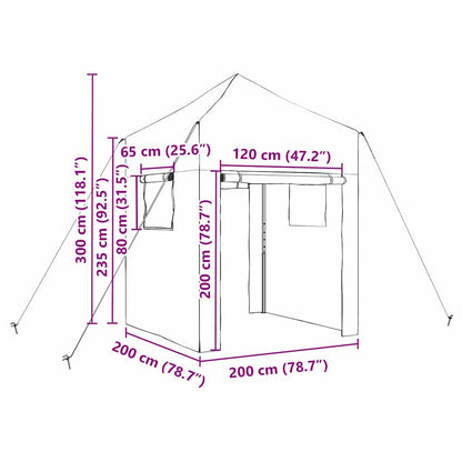 vidaXL Greenhouse with Pop-up Frame Green 200 x 200 x 300 cm Iron
