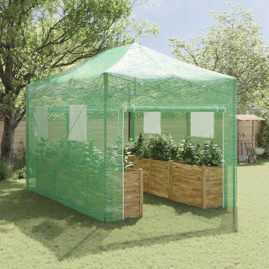 vidaXL Greenhouse with Pop-up Frame Green 280 x 410 x 315 cm Iron