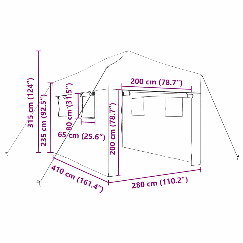 vidaXL Greenhouse with Pop-up Frame Green 280 x 410 x 315 cm Iron