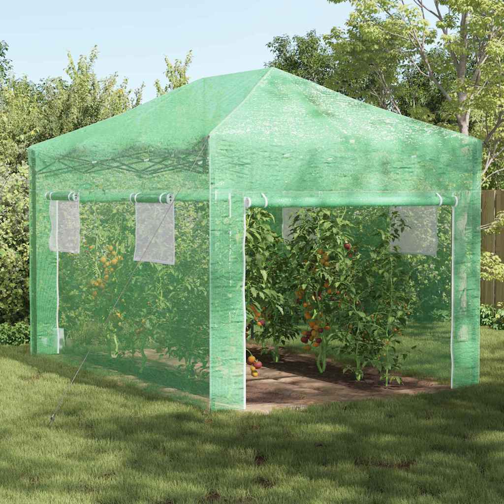 vidaXL Greenhouse with Pop-up Frame Green 290 x 430 x 315 cm Iron